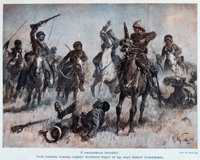 Battle Between English and Turkish Troops in Mesopotamia by Max Tilke